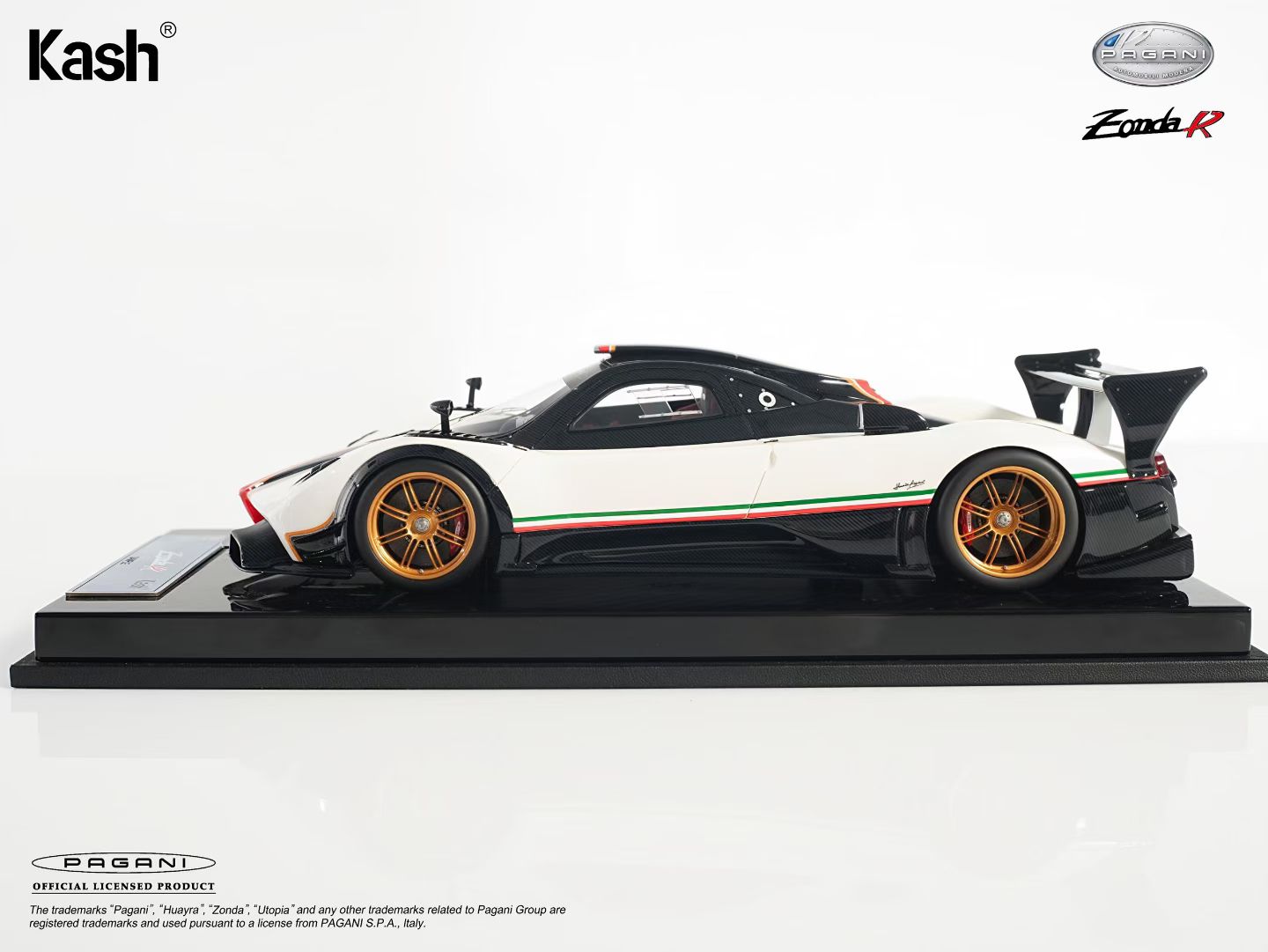 Kash Model 1/18 Pagani Zonda R — Warm Pearlescent White — Die-cast Model KPZR003