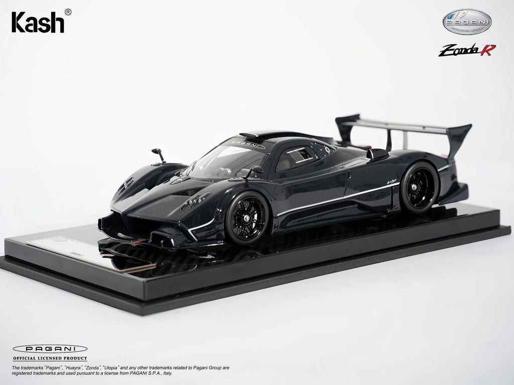 Kash Model 1/18 Pagani Zonda R Gloss Carbon Black Diecast Model KPZR002
