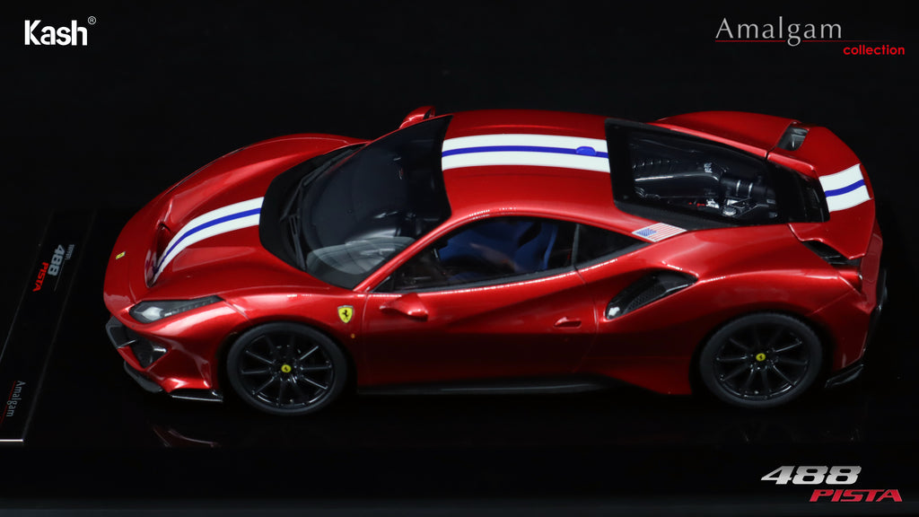 Kash Customized x Amalgam Collection 1/18 Ferrari 488 Pista Rosso Magma Limited 50pcs M6283-SC2