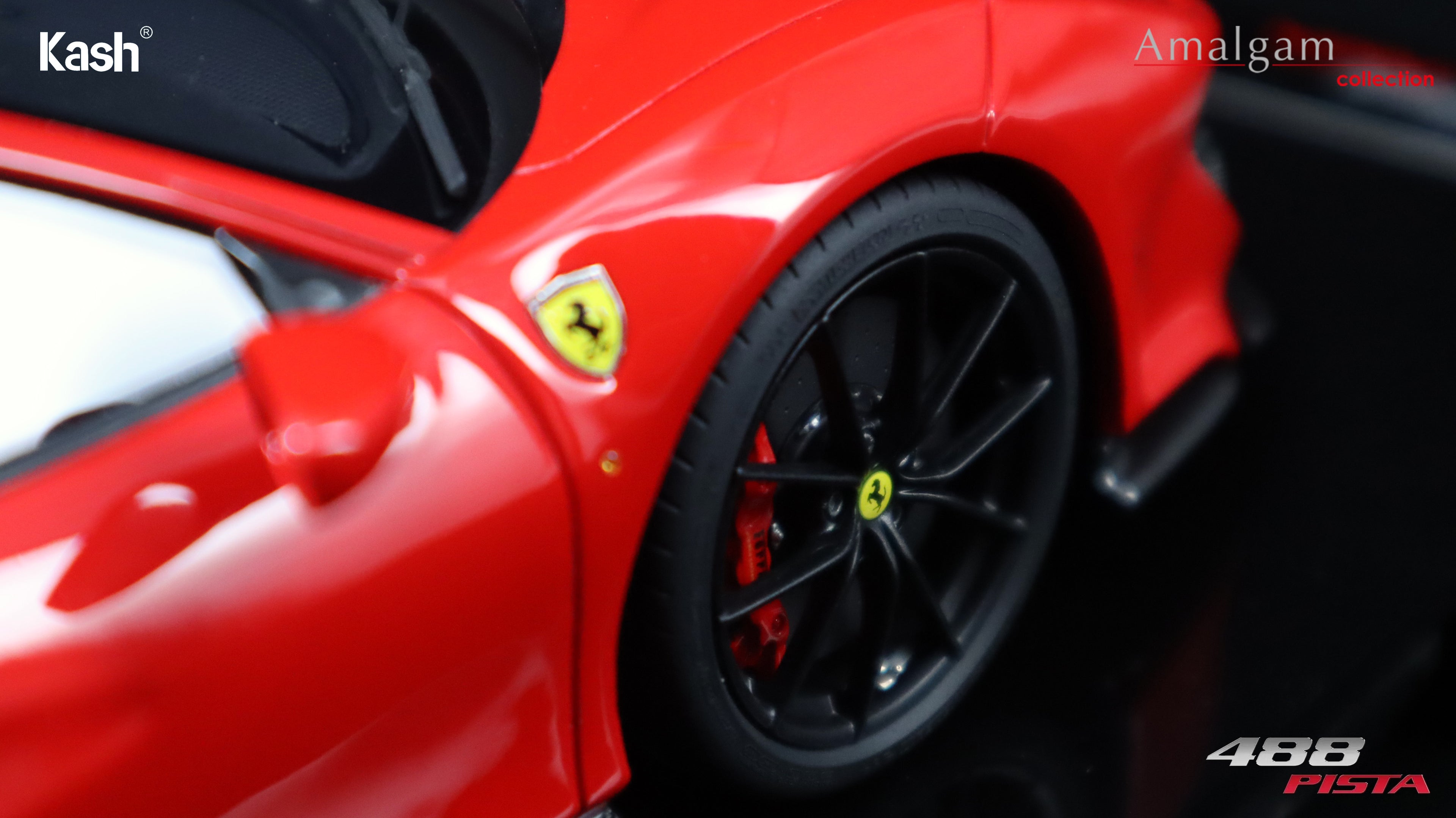 Kash Customized x Amalgam Collection 1/18 Ferrari 488 Pista Rosso Corsa Limited 99 pcs M6283-SC1