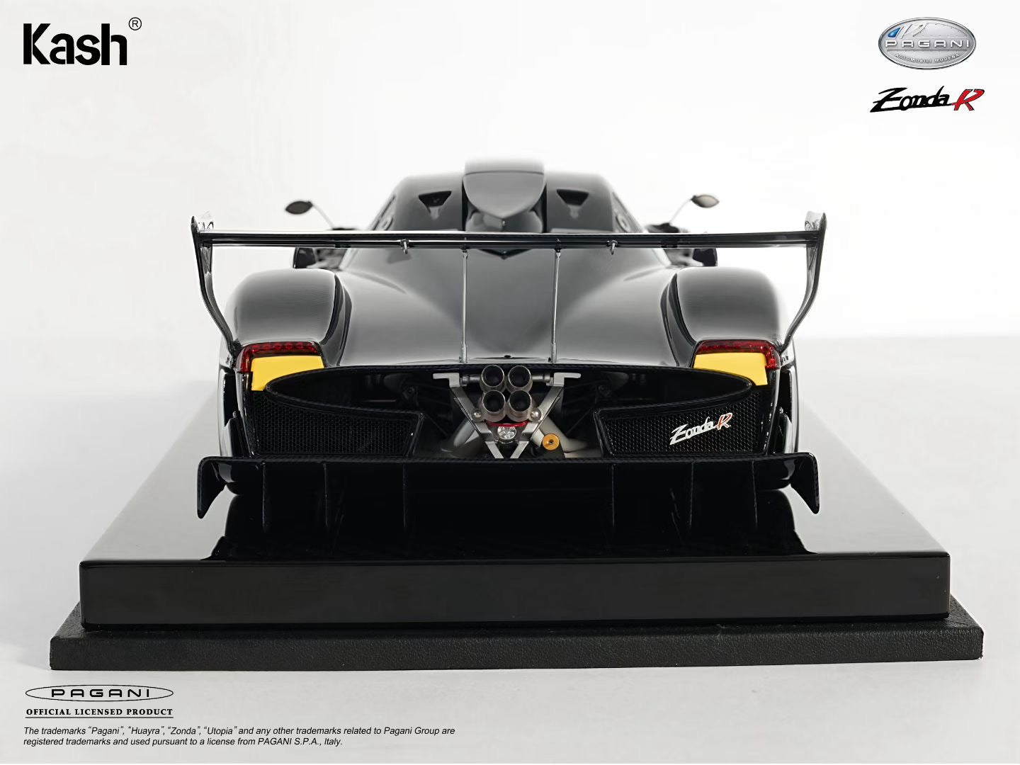 Kash Model 1/18 Pagani Zonda R Gloss Carbon Black Diecast Model KPZR002