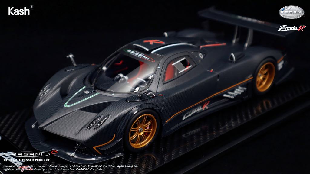 Kash Model 1/18 Pagani Zonda R Carbon Fiber Matt Black Limited 599pcs KPZR001