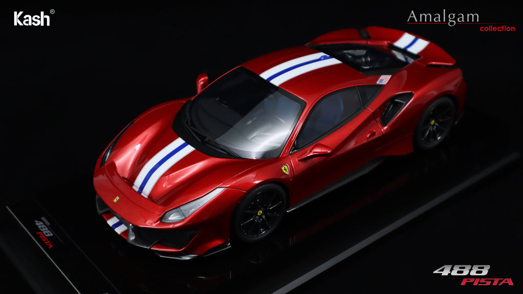 Kash Customized x Amalgam Collection 1/18 Ferrari 488 Pista Rosso Magma Limited 50pcs M6283-SC2
