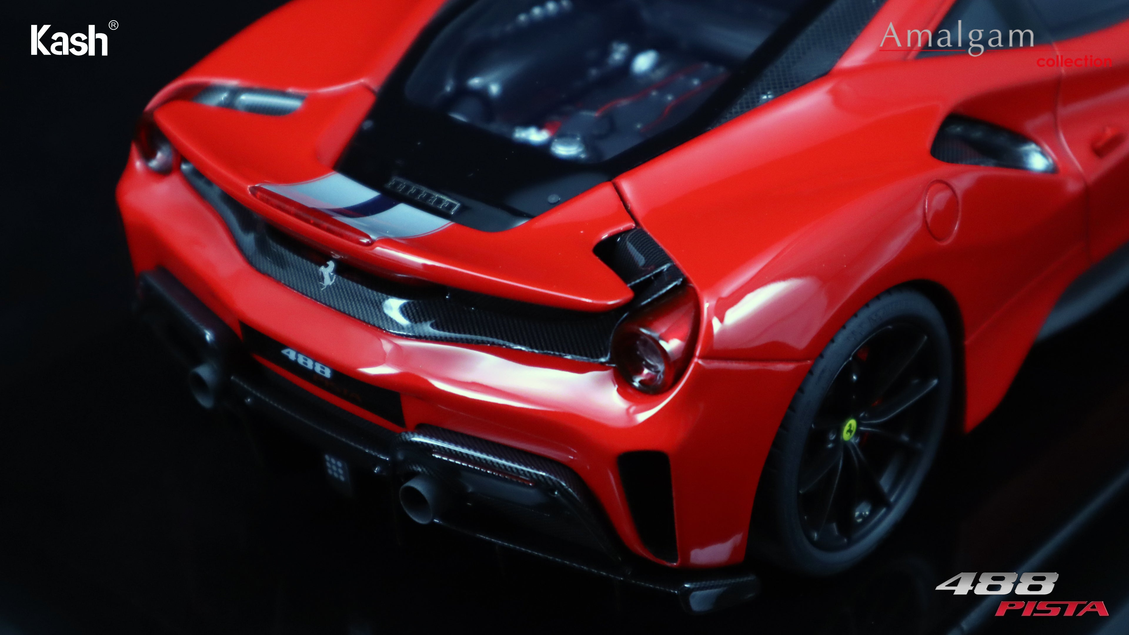 Kash Customized x Amalgam Collection 1/18 Ferrari 488 Pista Rosso Corsa Limited 99 pcs M6283-SC1