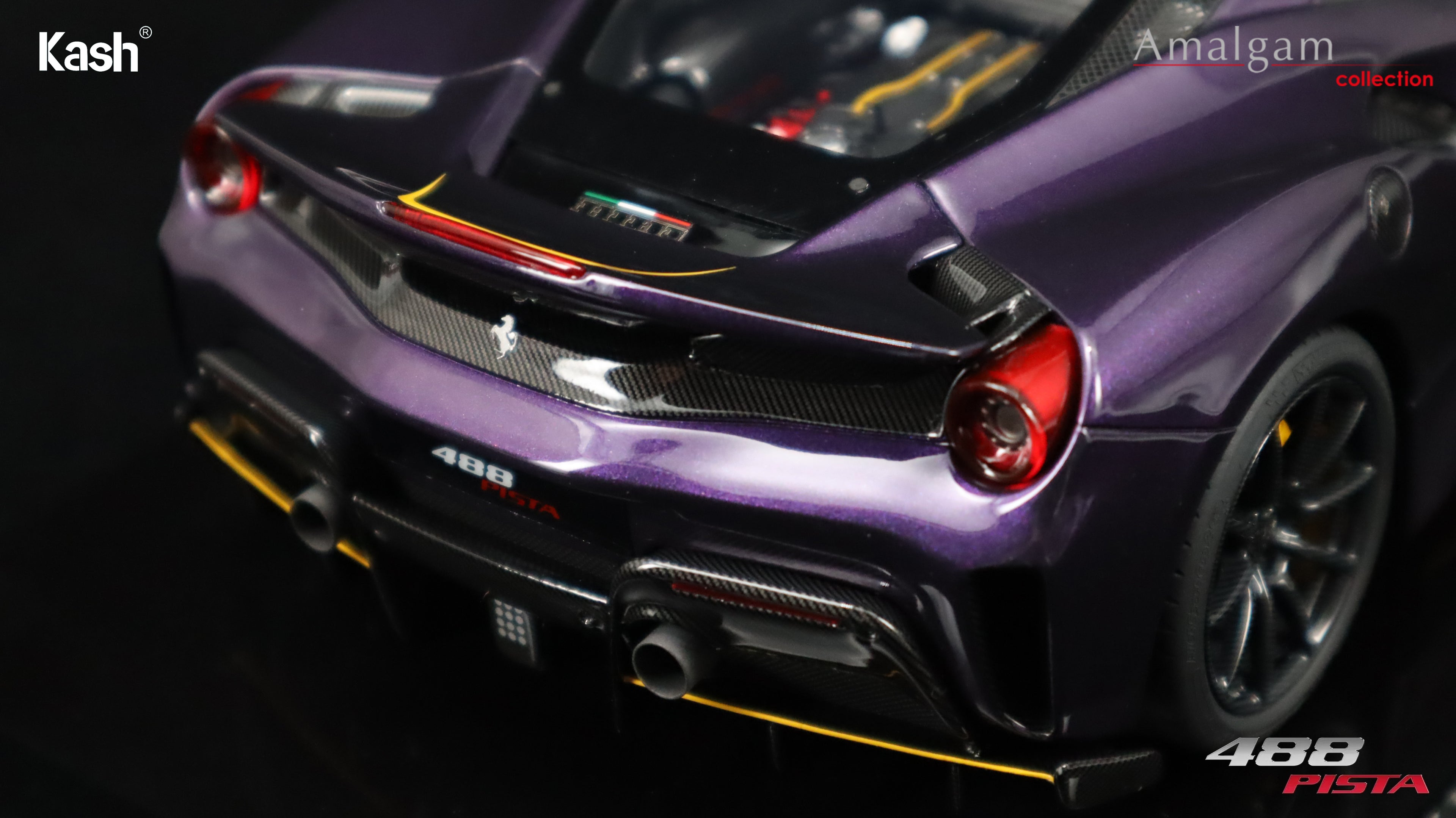 Kash Customized x Amalgam Collection 1/18 Ferrari 488 Pista Viola Hong Kong Limited 50pcs M6283-SC5