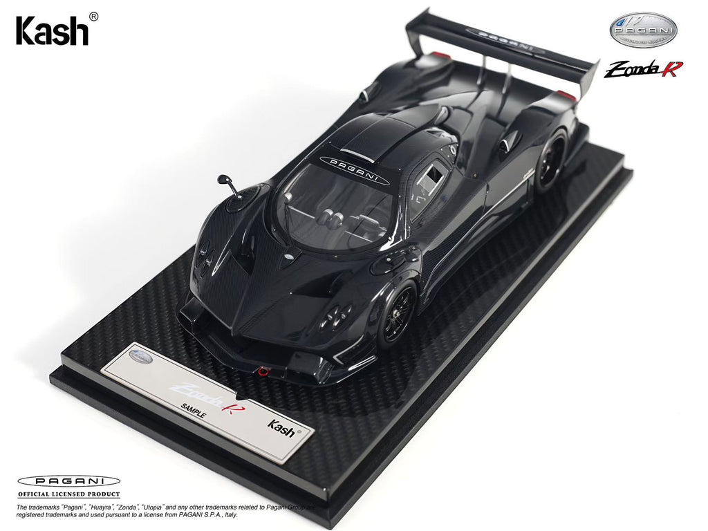 Kash Model 1/18 Pagani Zonda R Gloss Carbon Black Diecast Model KPZR002