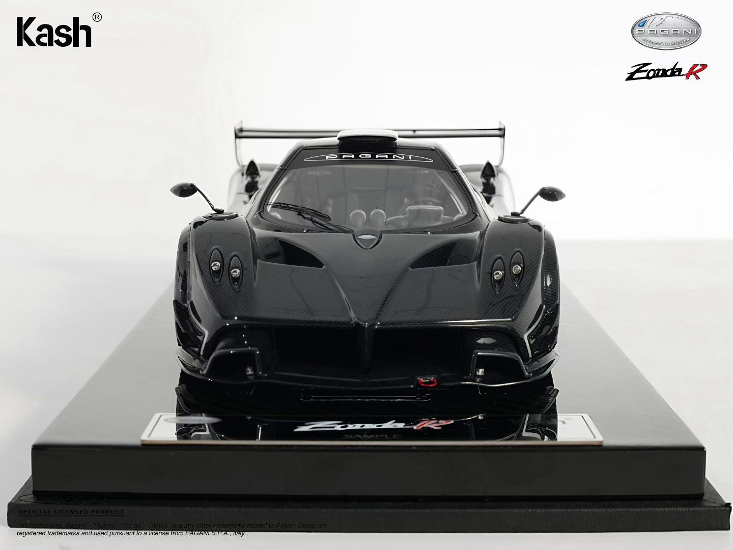 Kash Model 1/18 Pagani Zonda R Gloss Carbon Black Diecast Model KPZR002
