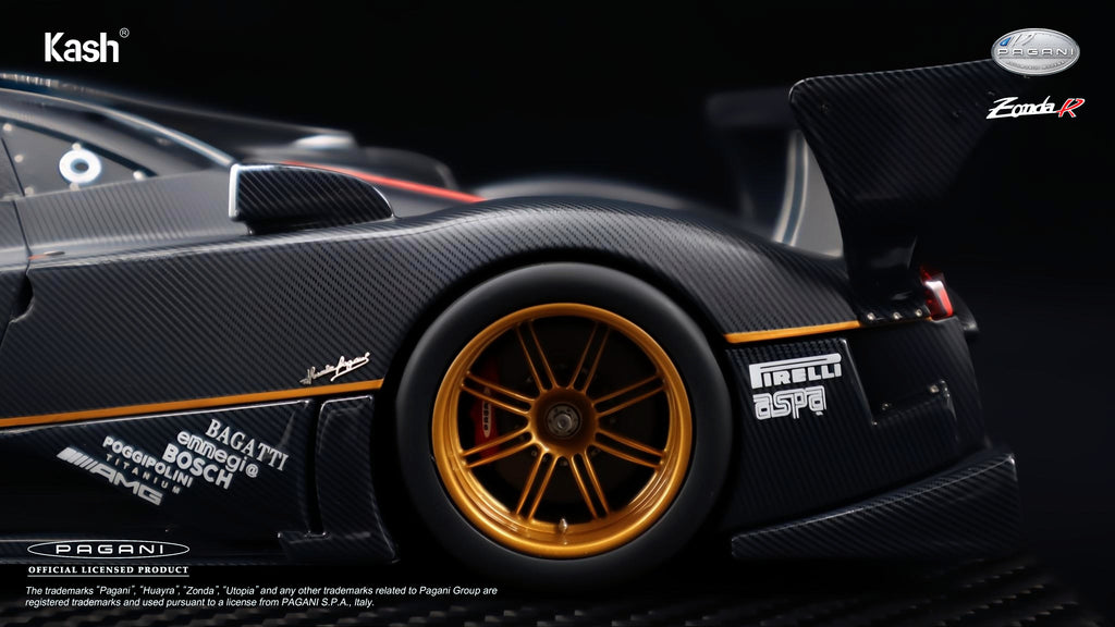 Kash Model 1/18 Pagani Zonda R Carbon Fiber Matt Black Limited 599pcs KPZR001