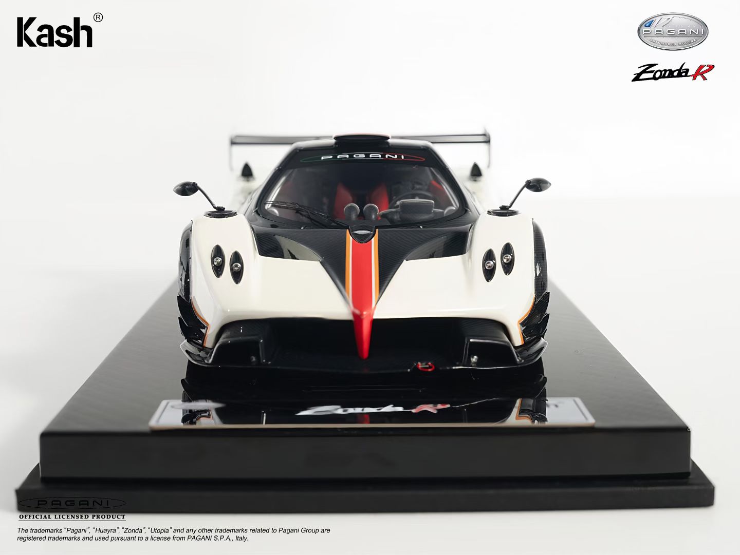 Kash Model 1/18 Pagani Zonda R — Warm Pearlescent White — Die-cast Model KPZR003