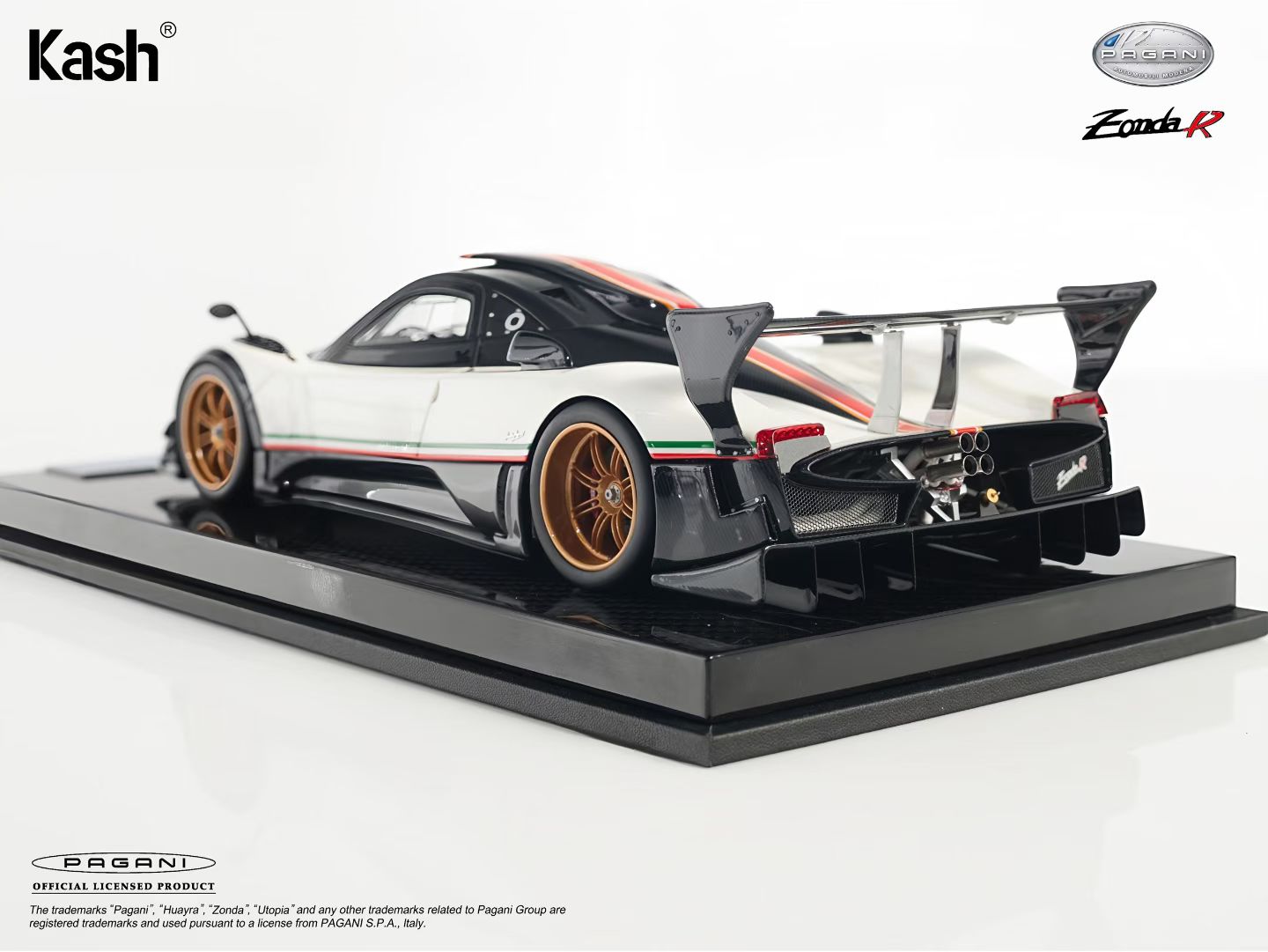 Kash Model 1/18 Pagani Zonda R — Warm Pearlescent White — Die-cast Model KPZR003