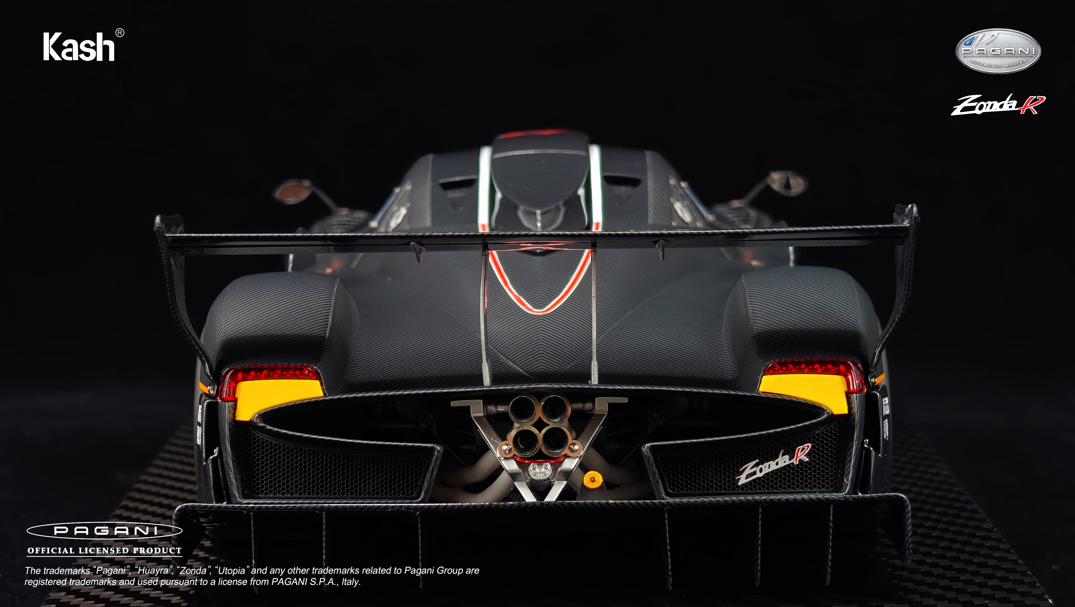 Kash Model 1/18 Pagani Zonda R Carbon Fiber Matt Black Limited 599pcs