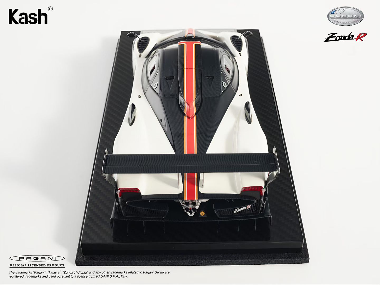 Kash Model 1/18 Pagani Zonda R — Warm Pearlescent White — Die-cast Model KPZR003
