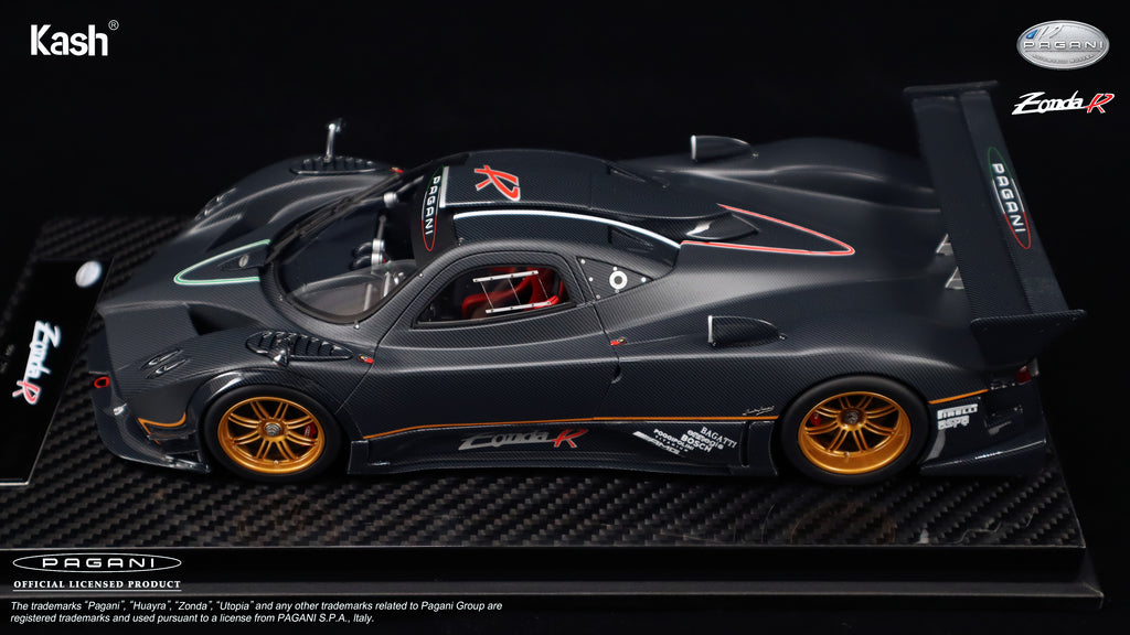 Kash Model 1/18 Pagani Zonda R Carbon Fiber Matt Black Limited 599pcs KPZR001
