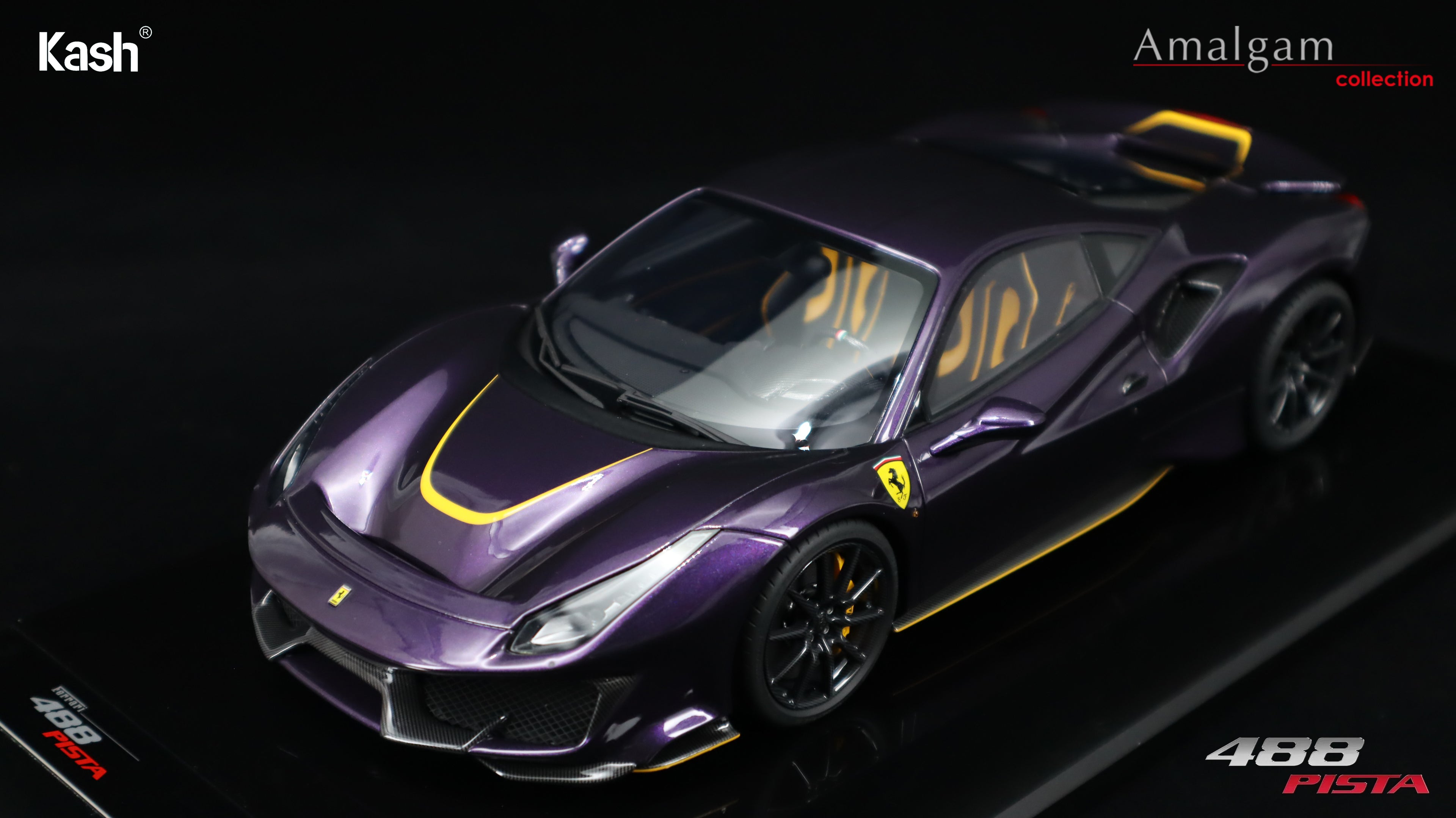 Kash Customized x Amalgam Collection 1/18 Ferrari 488 Pista Viola Hong Kong Limited 50pcs M6283-SC5