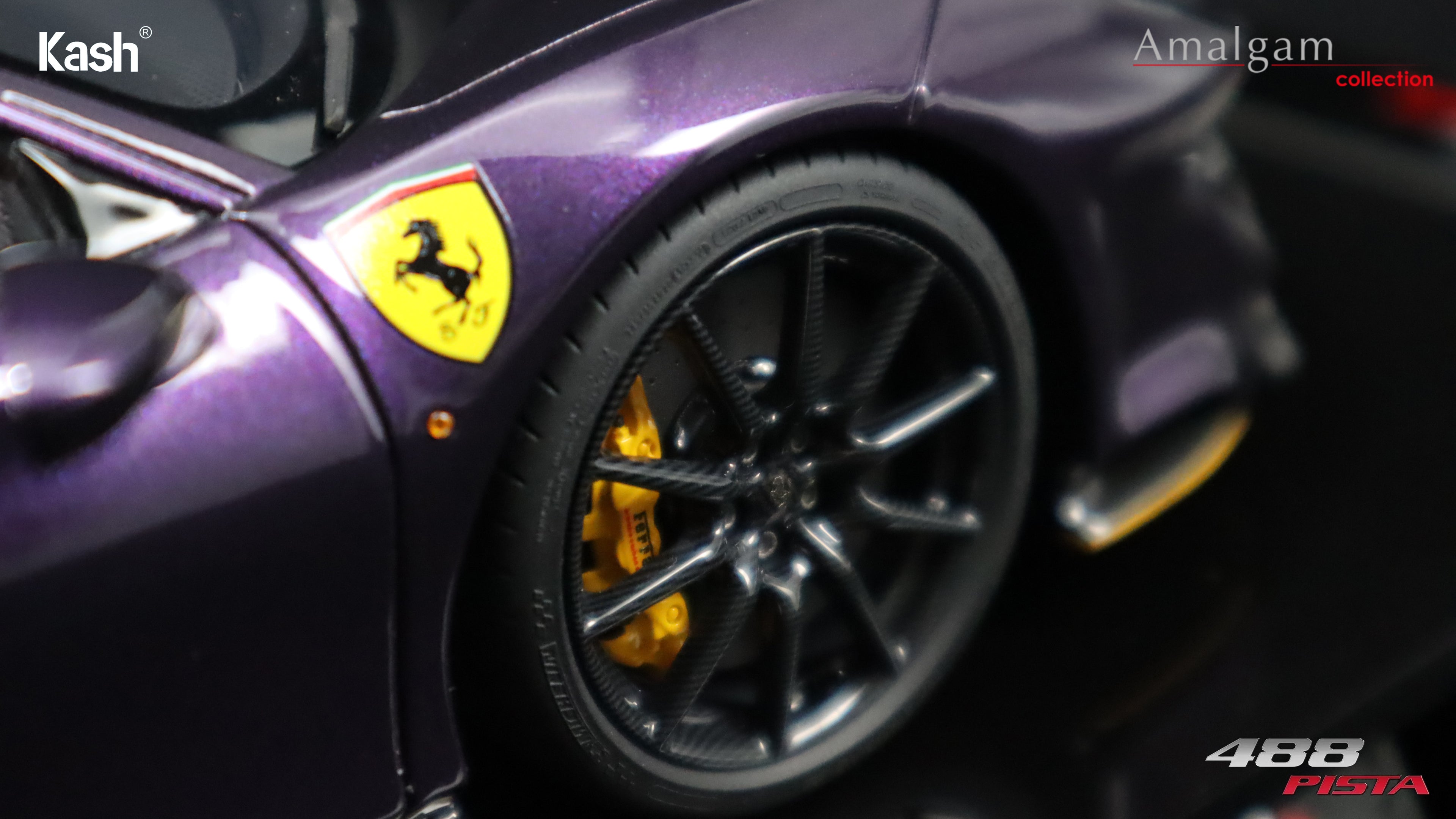 Kash Customized x Amalgam Collection 1/18 Ferrari 488 Pista Viola Hong Kong Limited 50pcs M6283-SC5