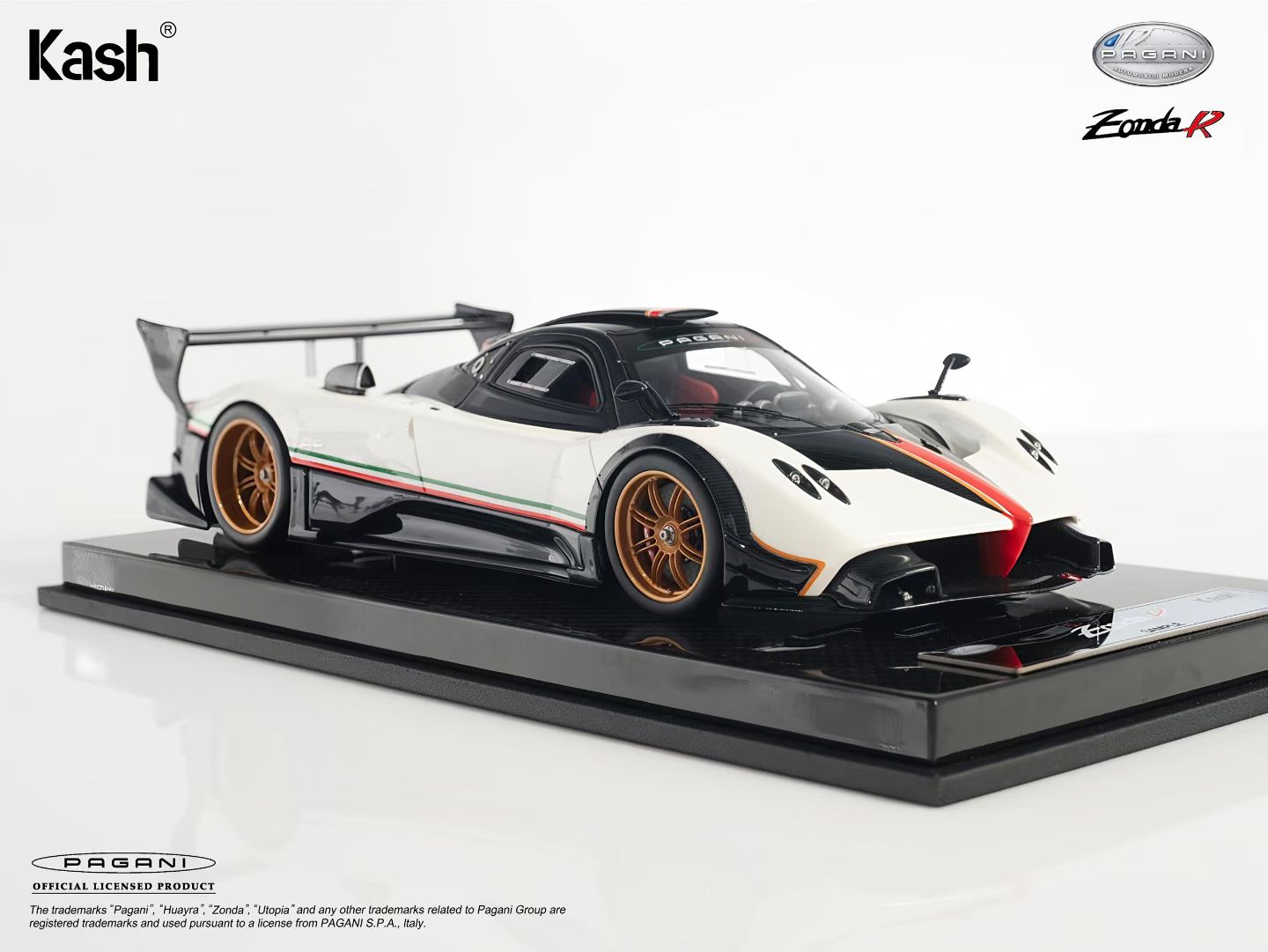 Kash Model 1/18 Pagani Zonda R — Warm Pearlescent White — Die-cast Model KPZR003