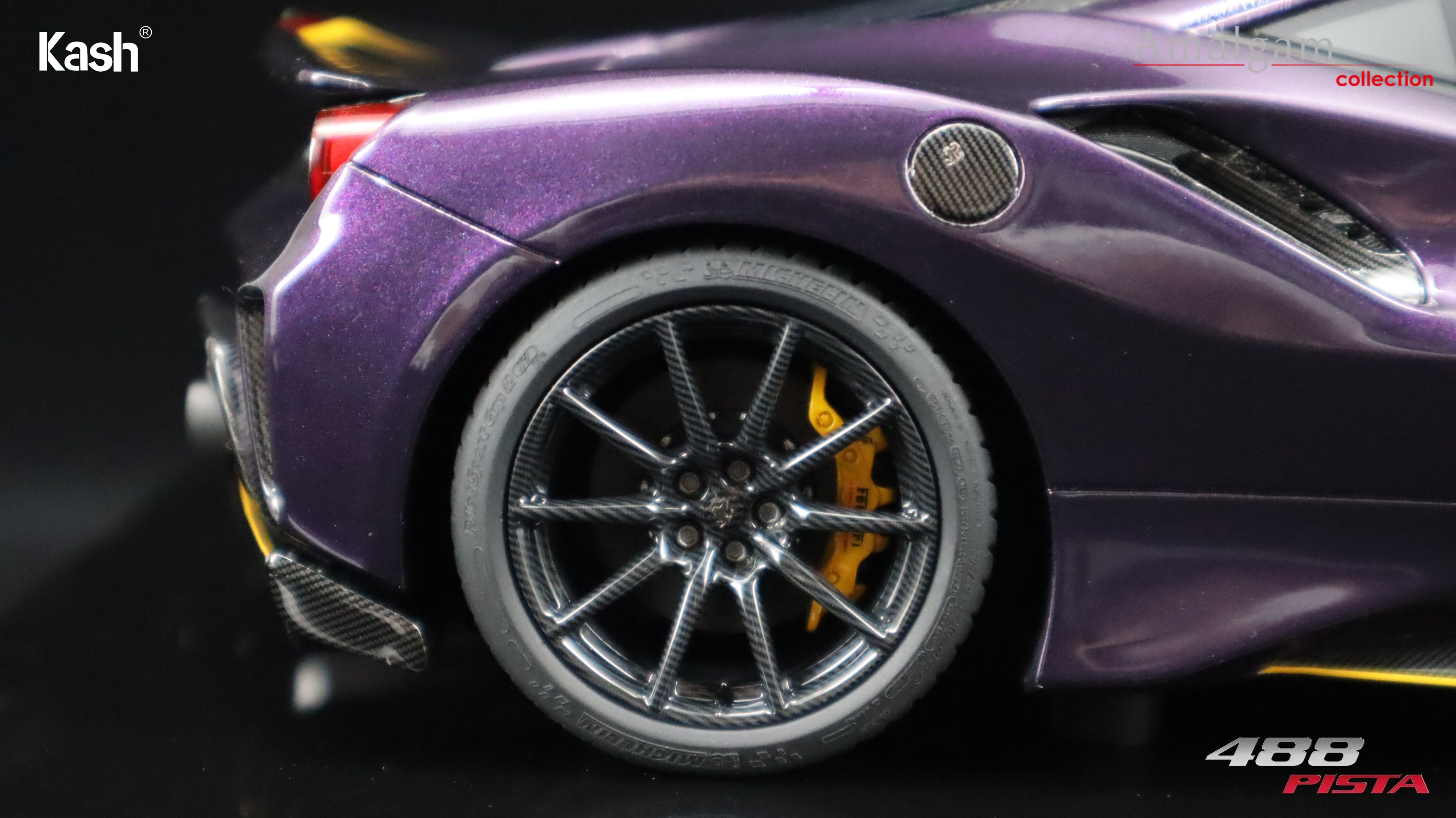 Kash Customized x Amalgam Collection 1/18 Ferrari 488 Pista Viola Hong Kong Limited 50pcs M6283-SC5