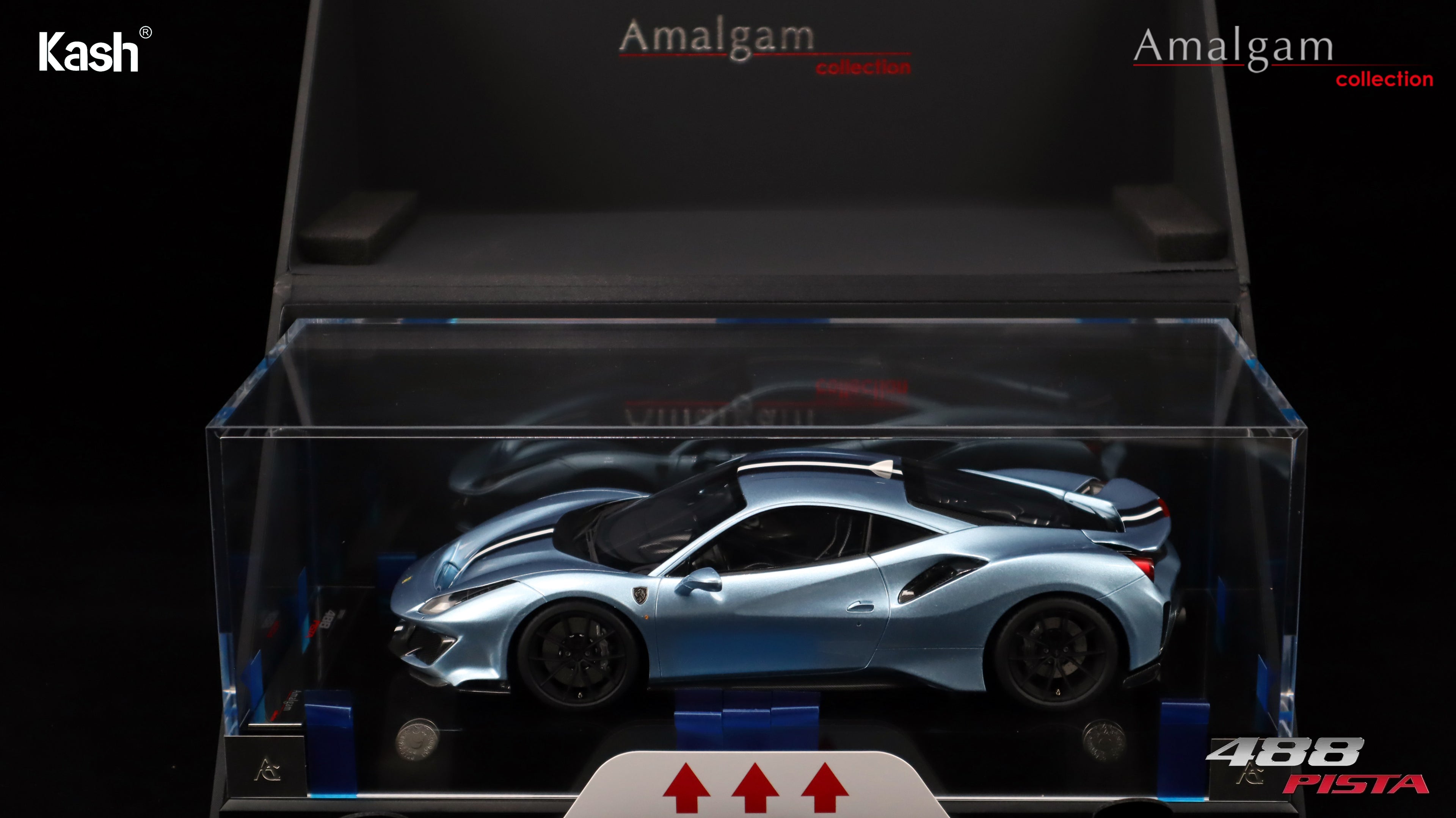 Kash Customized x Amalgam Collection 1/18 Ferrari 488 Pista Blu Avio Limited 50pcs M6283-SC6