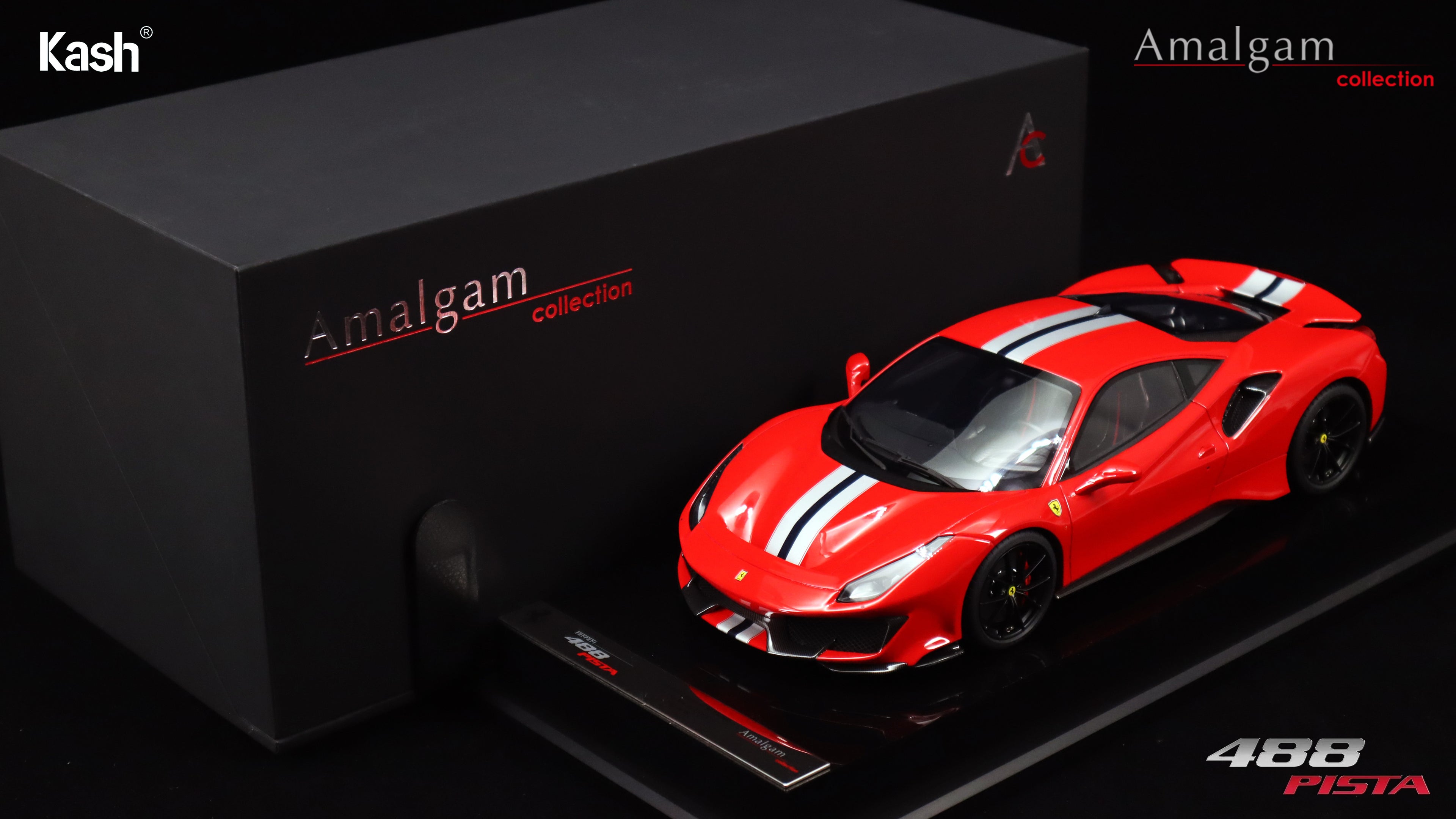 Kash Customized x Amalgam Collection 1/18 Ferrari 488 Pista Rosso Corsa Limited 99 pcs M6283-SC1