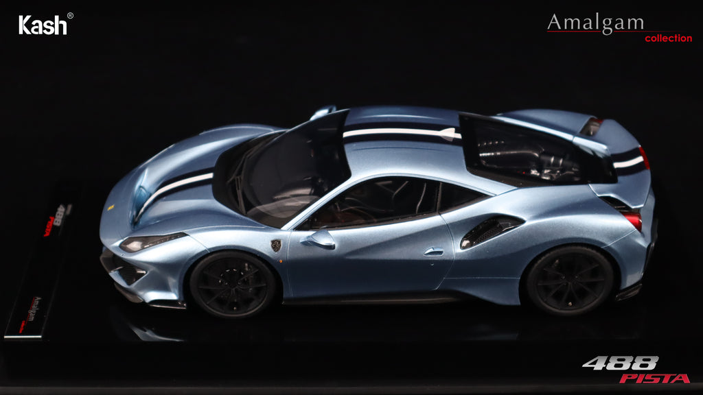 Kash Customized x Amalgam Collection 1/18 Ferrari 488 Pista Blu Avio Limited 50pcs M6283-SC6